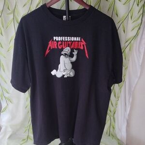 The Simpsons Homer Professional Air Guitarist Black Graphic Tee 2XL